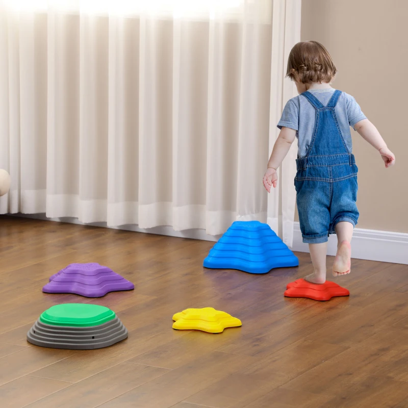 ZONEKIZ Conjunto de Pedras de Apoio para Crianças a partir dos 3 Anos, 5 Pedras, antiderrapantes, até 80 kg, Design estrela-do-mar