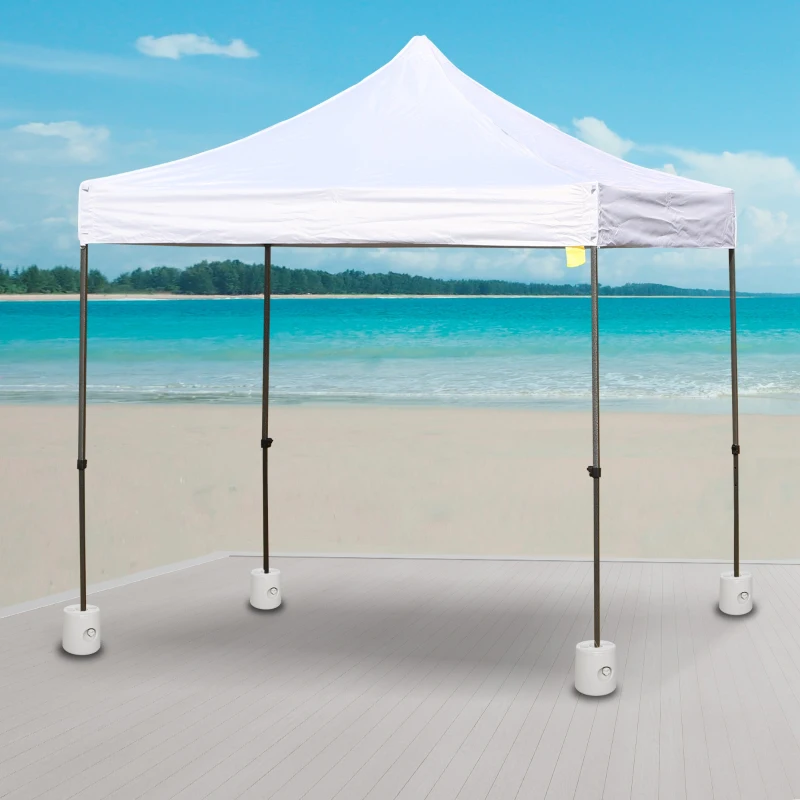 Outsunny Pack de 4 Pesos para Carpas Plegables Soportes Rellenables con 9 kg de Agua Ø22/24x25 cm Blanco