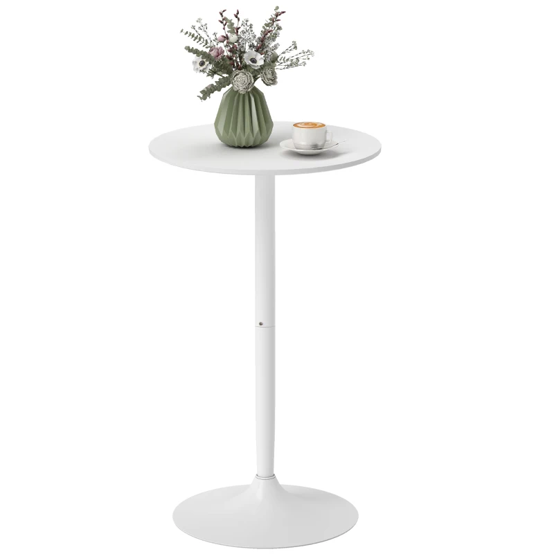 HOMCOM Bartisch Stehtisch, Tisch für 2 Personen, 60 x 60 x 102 cm, Weiß