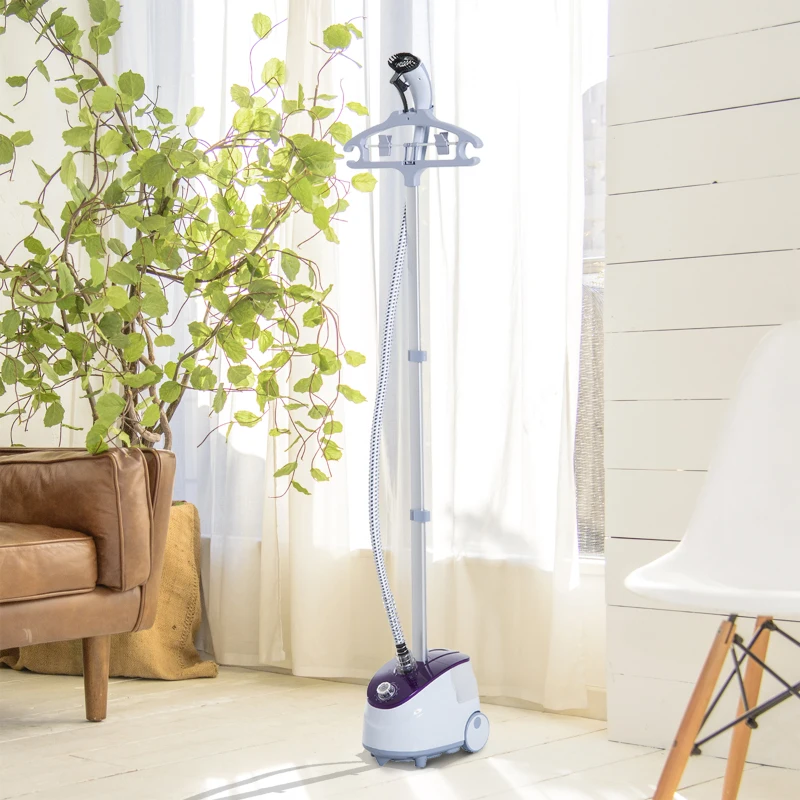 HOMCOM Plancha de Vapor con Depósito de 1.8L y Temperatura Ajustable a 11 Niveles tipo Centro de Planchado Vertical 1950W 21.5x30x150cm