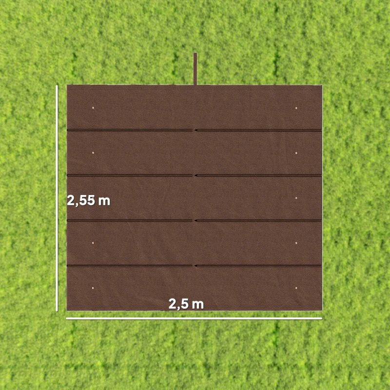 Outsunny Toile de toit pour pergola tonnelle rétractable de 3 x 3 m - toile uniquement 250 x 255 cm café