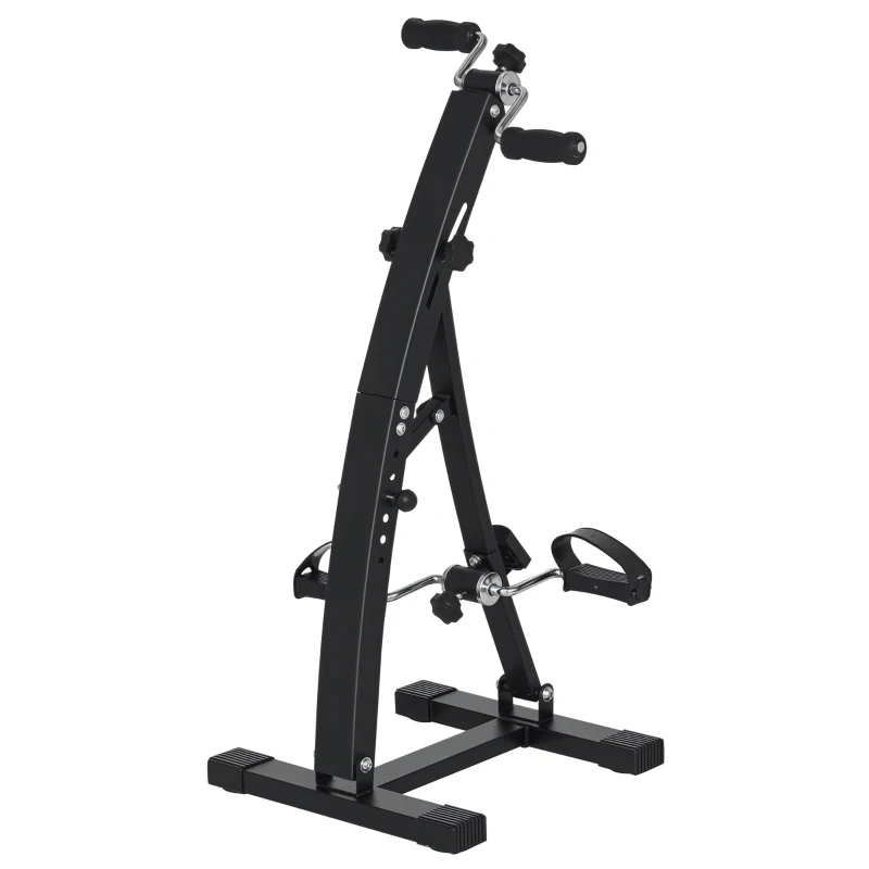 HOMCOM Vélo d'appartement pédalier rééducation bras jambes 40L x 42,5l x 100H cm hauteur guidon réglable noir
