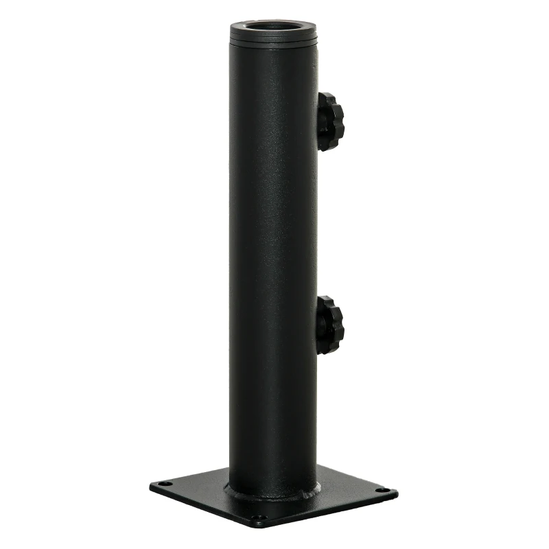 Outsunny Supporto per Ombrellone da Terrazza, Base per Ombrellone per Patio, Pontile, Giardino e Cortile, Nero