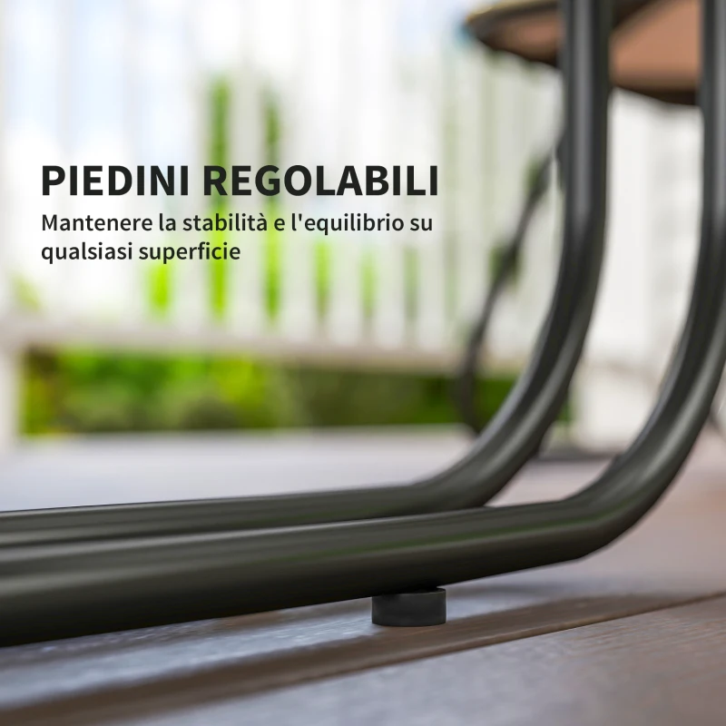 Outsunny Set da Giardino Rattan con Divanetto 2 Posti, 2 Poltrone e Tavolino in Vetro, Cuscini Sfoderabili, Grigio