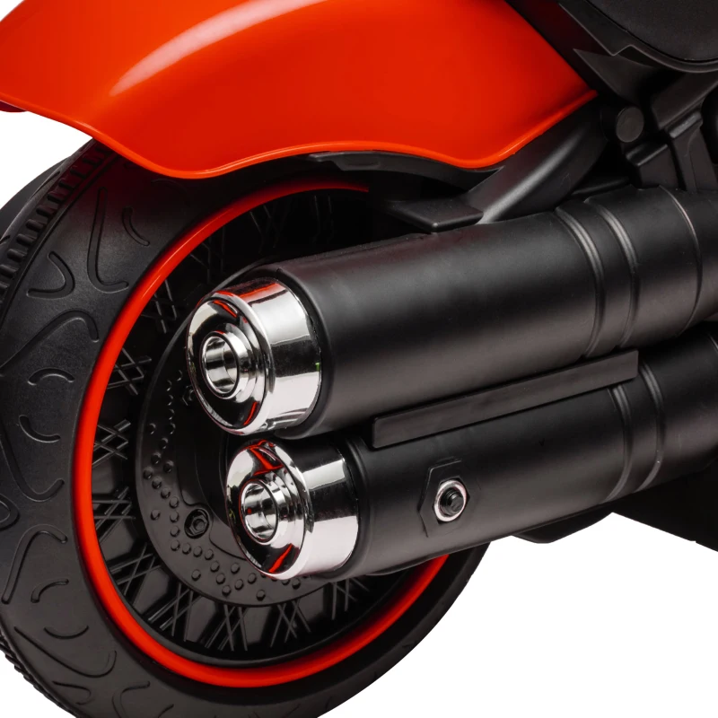 HOMCOM Elektro-Kindermotorrad mit Scheinwerfer, abnehmbare Stützräder, 76x42x57 cm, Rot/Schwarz