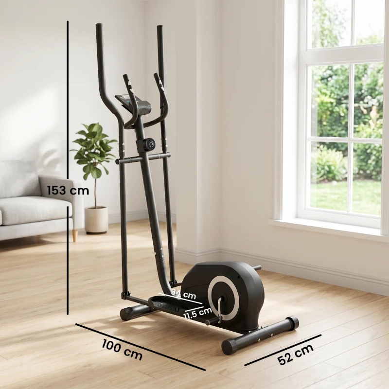 SPORTNOW Elliptical Cross Trainer for Home, Quiet Magnetic Elliptical Machine with Bluetooth, App Compatible, 8-Level Resistance
