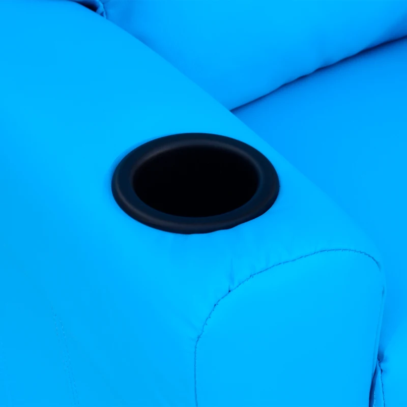 HOMCOM Cadeirão infantil com encosto reclinável 62 x 52 x 69cm Estrutura em madeira maciça Azul