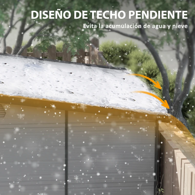 Outsunny Caseta de Jardín Exterior 190x191x215 cm con Puerta Corredera Ventana y Ventilación para Almacenar Herramientas Gris