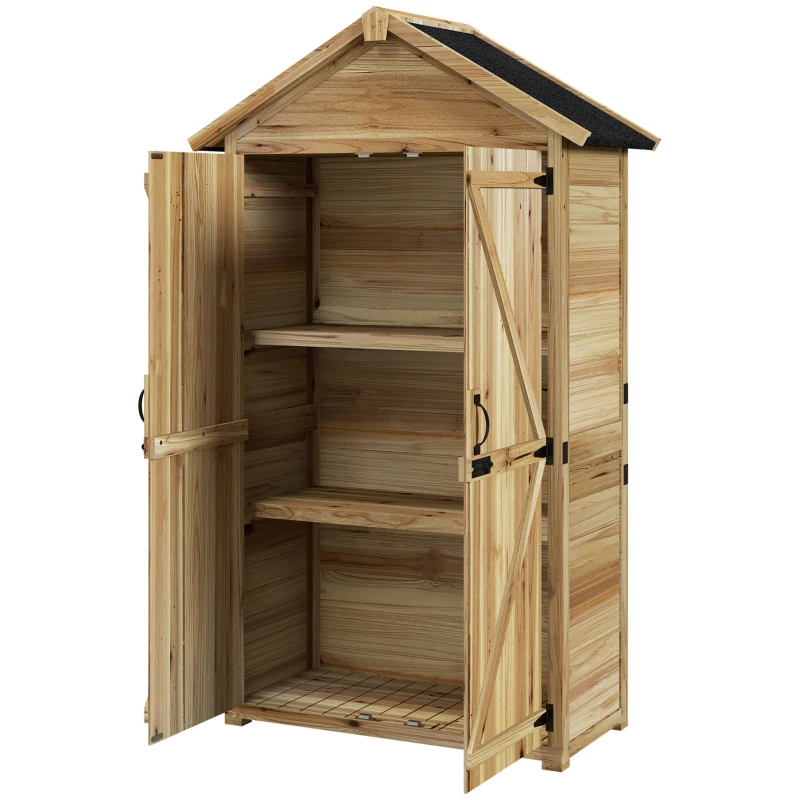 Outsunny Armoire de jardin abri jardin remise pour outils sur pied toit en asphalte imperméable doubles portes verrouillables