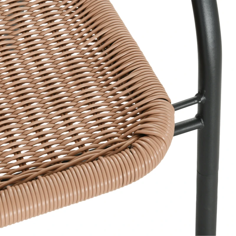 Outsunny 3 Pieces Rattan Bistro Set - Brown