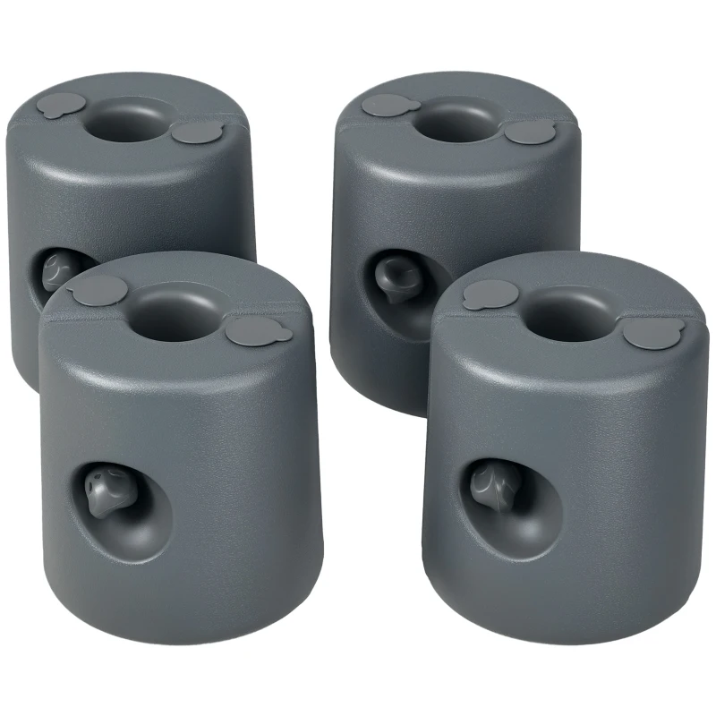 Outsunny Lot de 4 Pieds de tonnelle pop-up remplis d'eau ou de sable pieds de sol pour pavillon en HDPE avec vis de sécurité