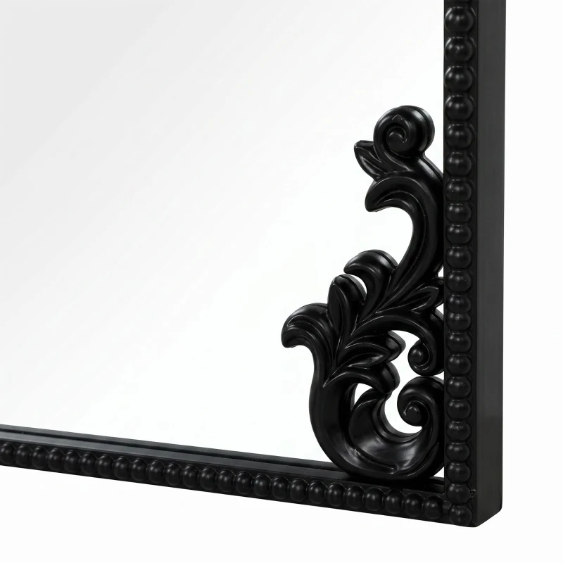 HOMCOM Floor Mirror, 50 x 160 cm Full Length Mirror with Baroque Metal Frame for Bedroom, Living Room, Dressing Room, Black