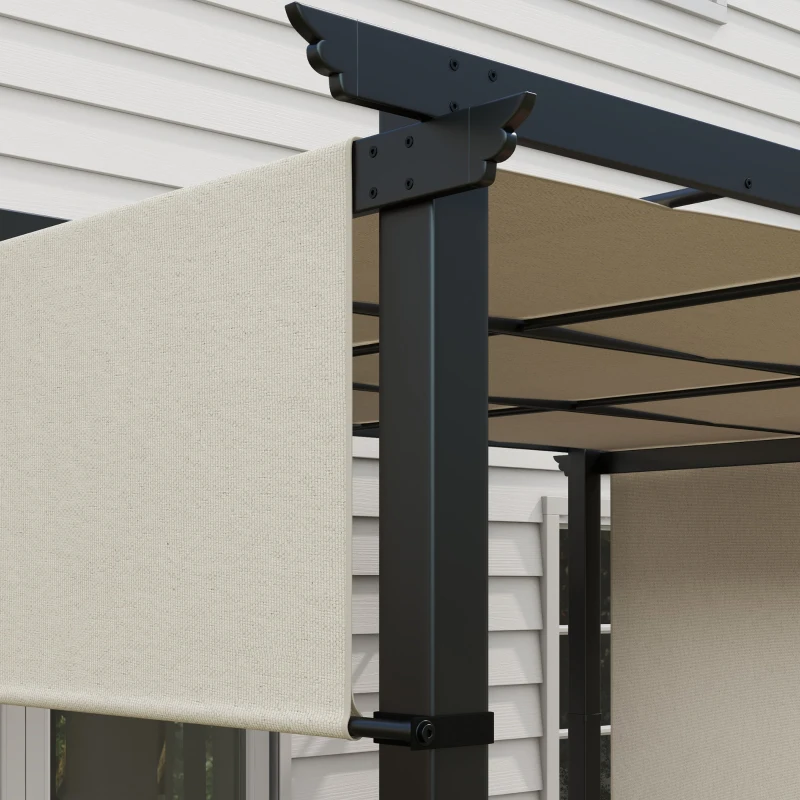 Outsunny Markise Sonnenschutz. Pergola, wetterbeständig,  inkl. Befestigungsmaterial, 3 x 3,5 m, Beige
