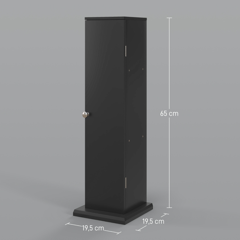 HOMCOM Suporte para Papel Higiênico Móvel de Banheiro 3 Níveis e Saída para Papel para Pequenos Espaços Preto