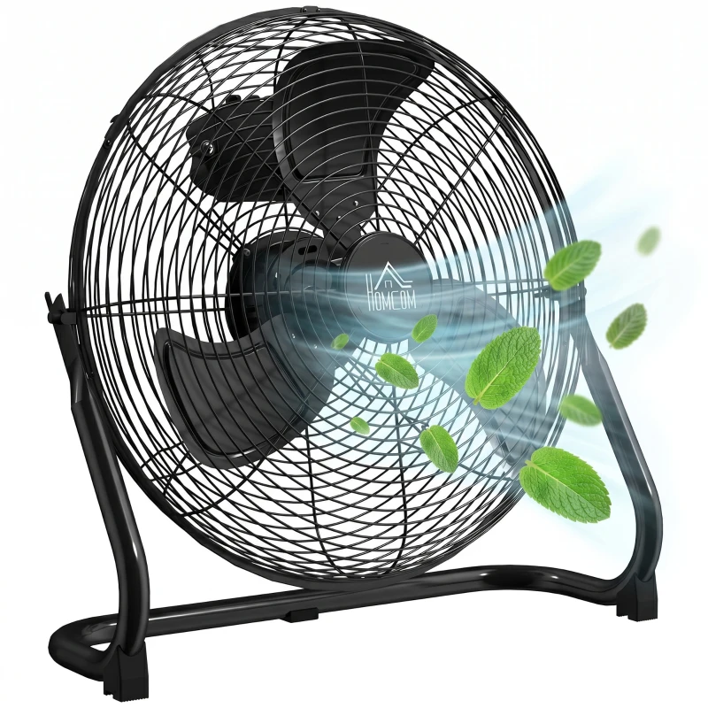 HOMCOM Ventilator für den Schreibtisch, Klimaanlage, 4 Geschwindigkeiten, drehbar, Schwarz