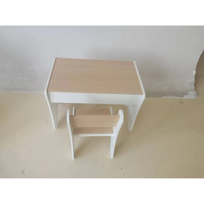 AIYAPLAY Conjunto Mesa Infantil com Cadeira Gaveta 3-8 Anos Bordas Arredondadas para Quarto Sala Creche Branco