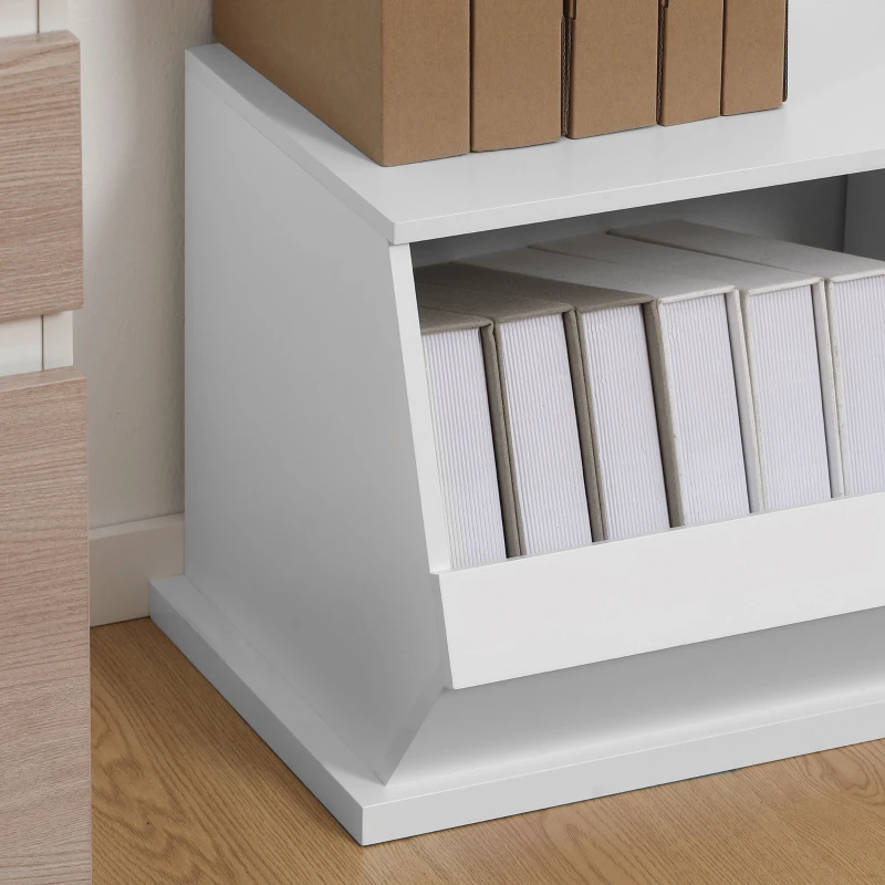 HOMCOM Móvel 2 compartimentos caixas de arrumação em MDF - dim. 90L x 36l x 35H cm -branco