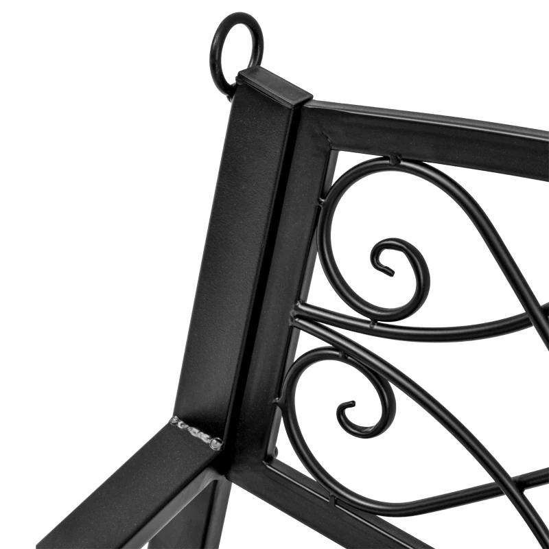 Outsunny Dondolo 2 Persone Design Classico Catene Incluse da Giardino Acciaio 132 x 63 x 58 cm Nero