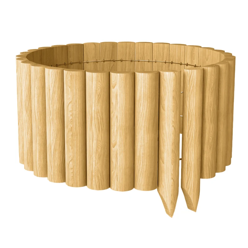 Outsunny Valla de Jardín de Madera Panel Decorativo Resistente y Fácil de Instalar para Patio Césped Camino 176x38 cm Natural