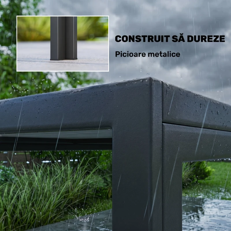 Outsunny Masă de grădină exterior pentru 6 persoane, balcon pentru terasă, pentru dining în aer liber