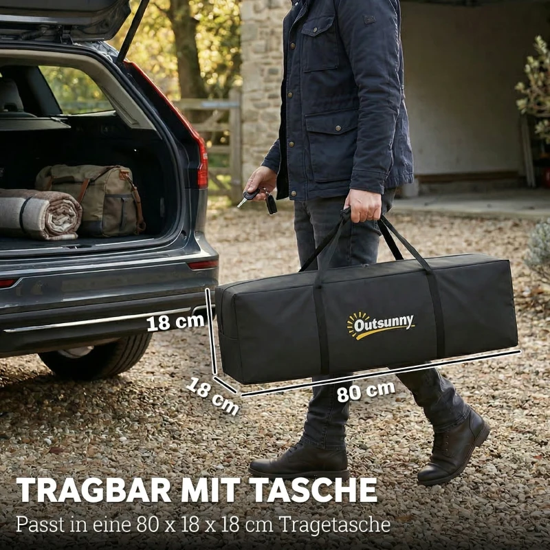 Outsunny Campingzelt 2 Personen 3000mm Wasserdicht & Winddicht Kuppelzelt mit 2 Türen 2 Netzfenstern 2 Seitenfenster Tragetasche