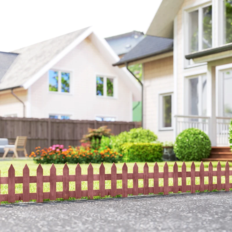 Outsunny Set of 12 Wooden 60cm Garden Fence Pieces