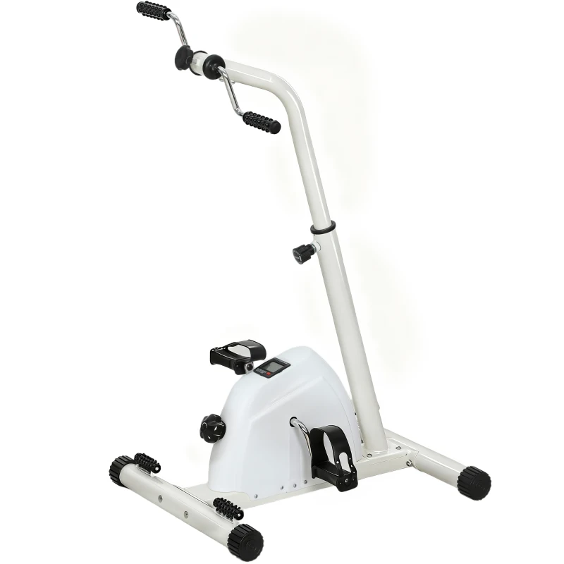 SPORTNOW Bicicletă pentru reabilitarea brațelor și picioarelor, cu înălțime și rezistență reglabilă, display LCD, albă