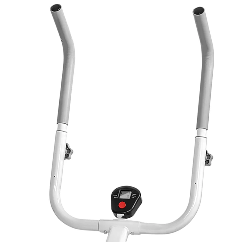 SPORTNOW 2-in-1 Ab Machine and Stair Stepper, Foldable Ab Trainer and Climbing Machine with LCD Monitor for Home Gym, White