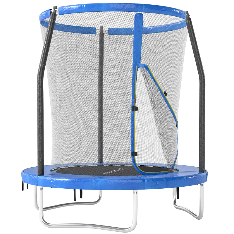 SPORTNOW Trampoline pour enfant trampolines de jardin avec filet de sécurité structure en acier Ø 183 x 200 cm bleu