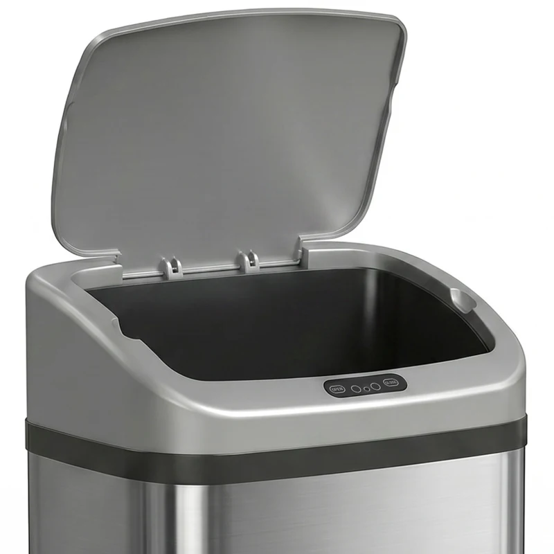 HOMCOM 48L Stainless Steel Sensor Bin - Silver-Tone