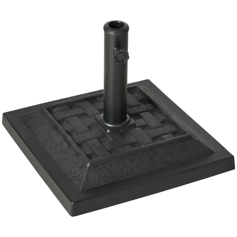 Outsunny Pied de parasol carré base de parasol de jardin ultra résistant en résine 44 x 44 x 33 cm noir