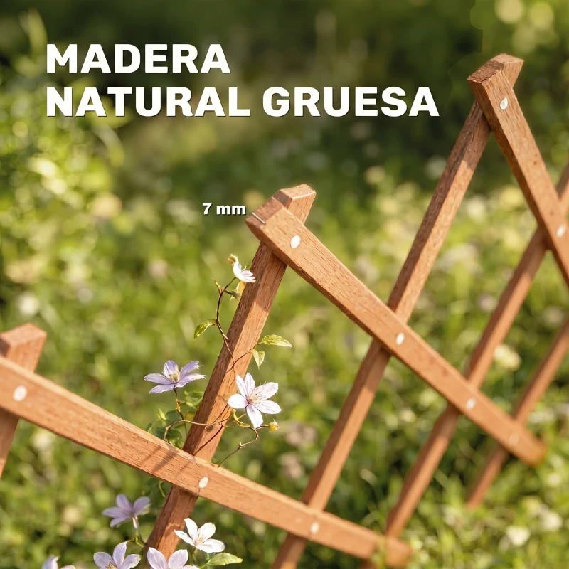 Outsunny Enrejado de Jardín de Madera Extensible Soporte para Plantas Trepadoras Rosas y Parra 180x60 cm Marrón Claro