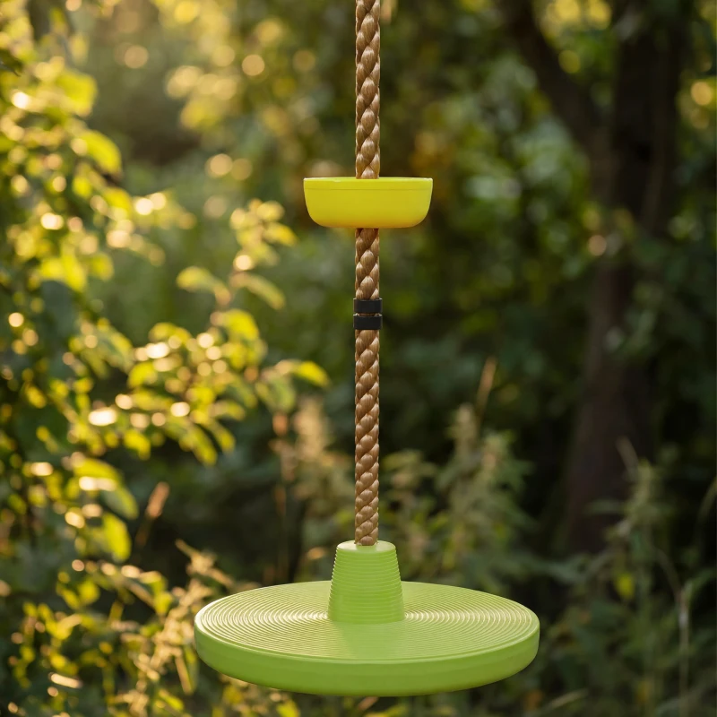 AIYAPLAY Kletterseil Schaukel Baum Kinderschaukel mit Plattform Scheibenschaukel Sitz Outdoor Spielset für 3-8 Jahre Kinder Grün