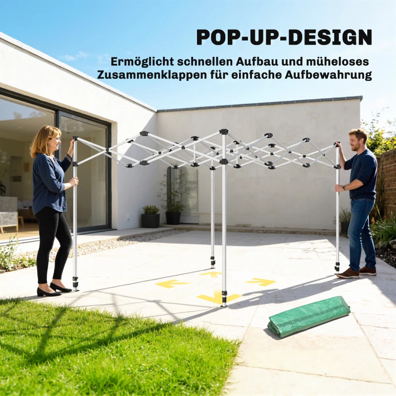 Outsunny Pop Up Gewächshaus ca. 200x300x270 cm Faltbar Foliengewächshaus mit Satteldach Reißverschlusstüren und -fenstern