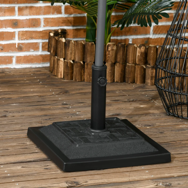 Outsunny Pied de parasol carré base de parasol de jardin ultra résistant en résine 44 x 44 x 33 cm noir