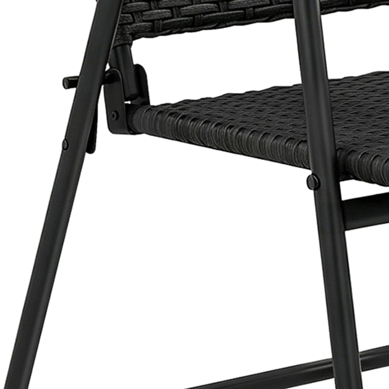 Outsunny Set of Two Folding Rattan Seat Chairs - Black