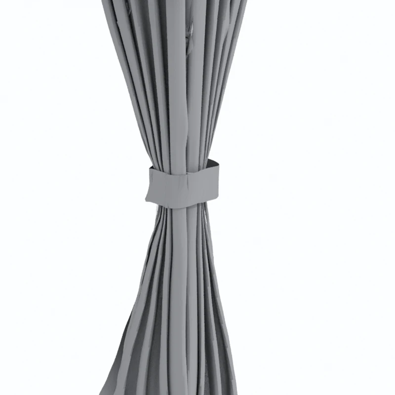 Outsunny Gazebo da Giardino 4x3m con Doppio Tettuccio, Pareti in Poliestere e Struttura in Acciaio, Grigio
