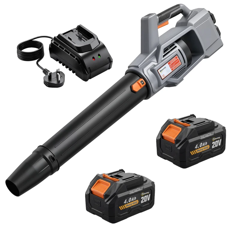 Outsunny Leaf Blower Cordless with 2 x 4000mAh Batteries & Charger, 36V Lightweight Garden Blower with 1000W Brushless Motor
