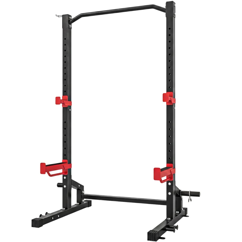 SPORTNOW Rack Squat 500 kg con Barra Trazioni e Supporto Bilanciere Regolabile