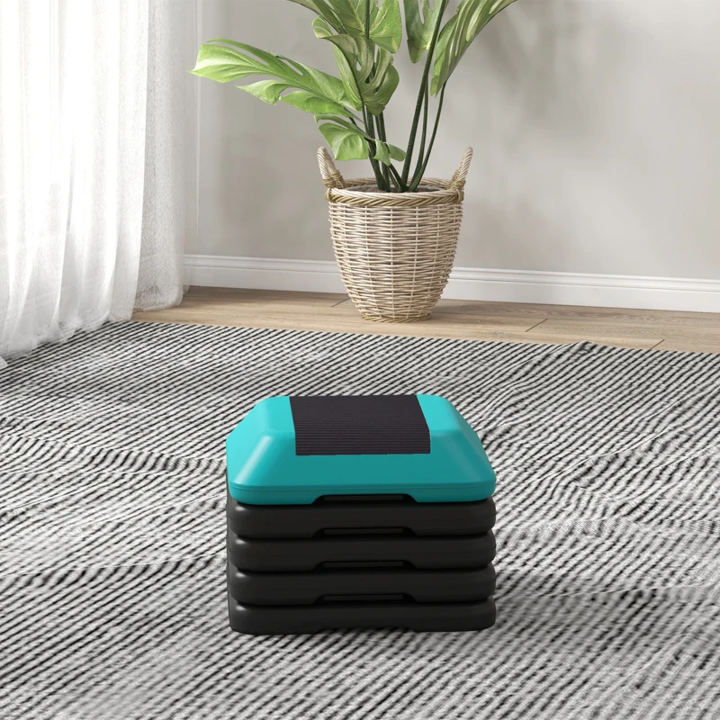 SPORTNOW Aerobic stepper marche d'exercice avec 5 hauteur réglable de 10/15/20/25/30 cm charge 150 kg pour maison gym bleu