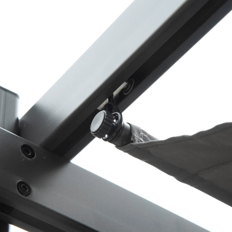 Outsunny Pérgola de Jardín 3x3 m con Techo Retráctil Protección UPF30+ Drenaje Marco de Aluminio para Patio Exterior Gris Oscuro