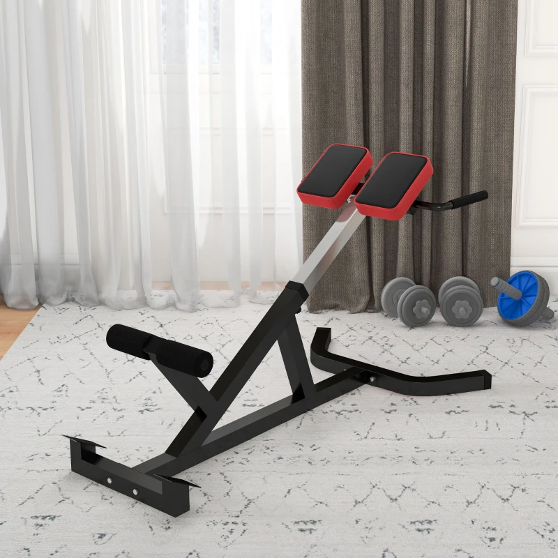 SPORTNOW Scaun Roman Reglabil pe Înălțime cu Tapițerie Groasă, din Oțel și PU, 126x70x67-84 cm, Negru