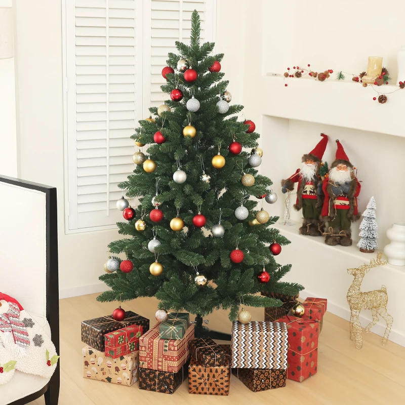 HOMCOM Weihnachtsbaum, Nordmanntanne, naturgetreu, breit & üppig, 150 x Φ100 cm, Grün