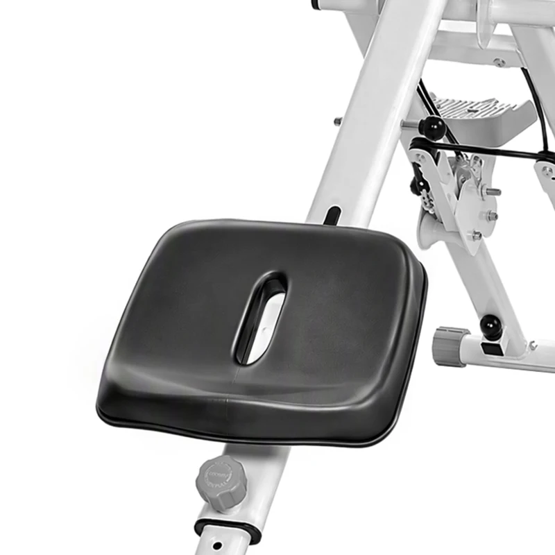 SPORTNOW 2-in-1 Ab Machine and Stair Stepper, Foldable Ab Trainer and Climbing Machine with LCD Monitor for Home Gym, White