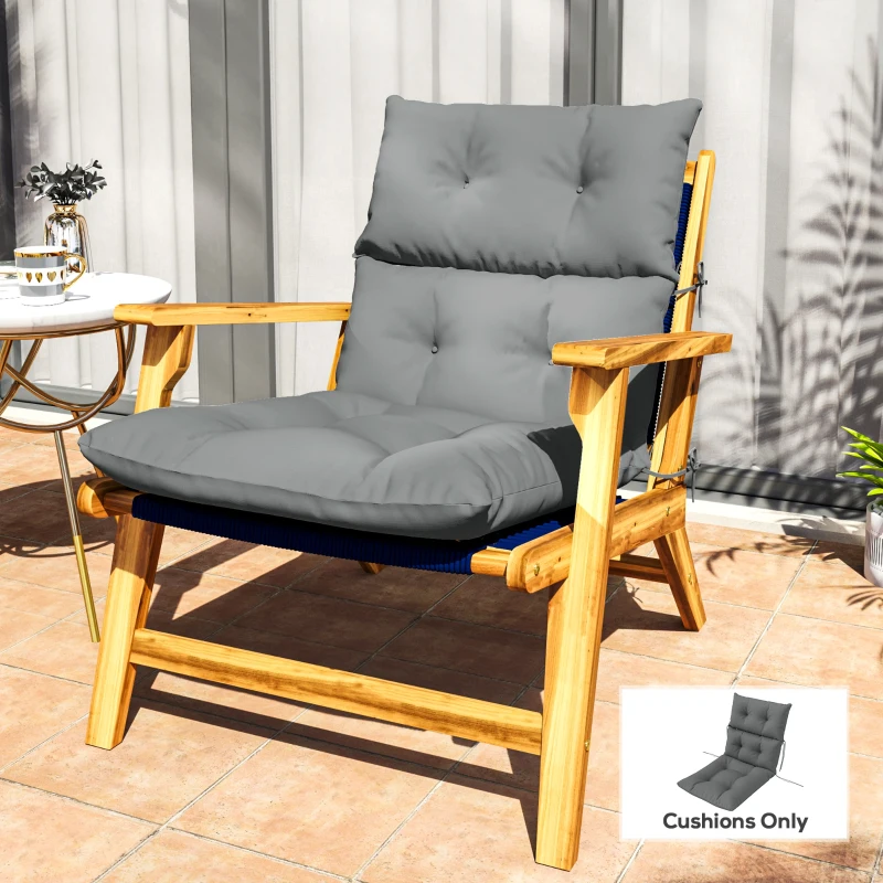 Outsunny 115 x 56cm Rocking Chair Padded Seat Cushion - Light Grey