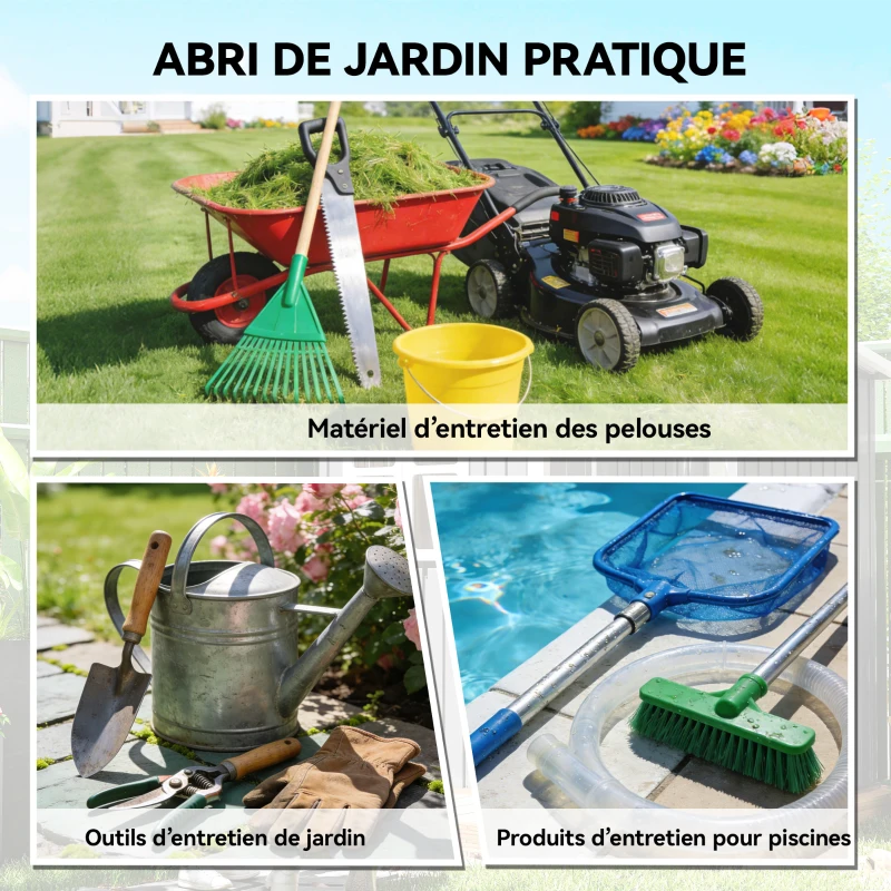 Outsunny Abri de Jardin en Métal Adossable 2 Grilles d'Aération Toit Incliné Anti-UV 163x90x179cm Gris Anthracite