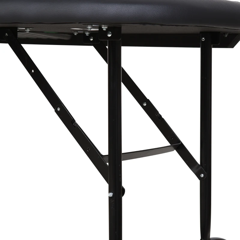 HOMCOM Poker Table, 7-Player Folding Blackjack Table with Chip Tray, Cup Holders, Padded Rails, 182 x 91 x 75 cm, Green