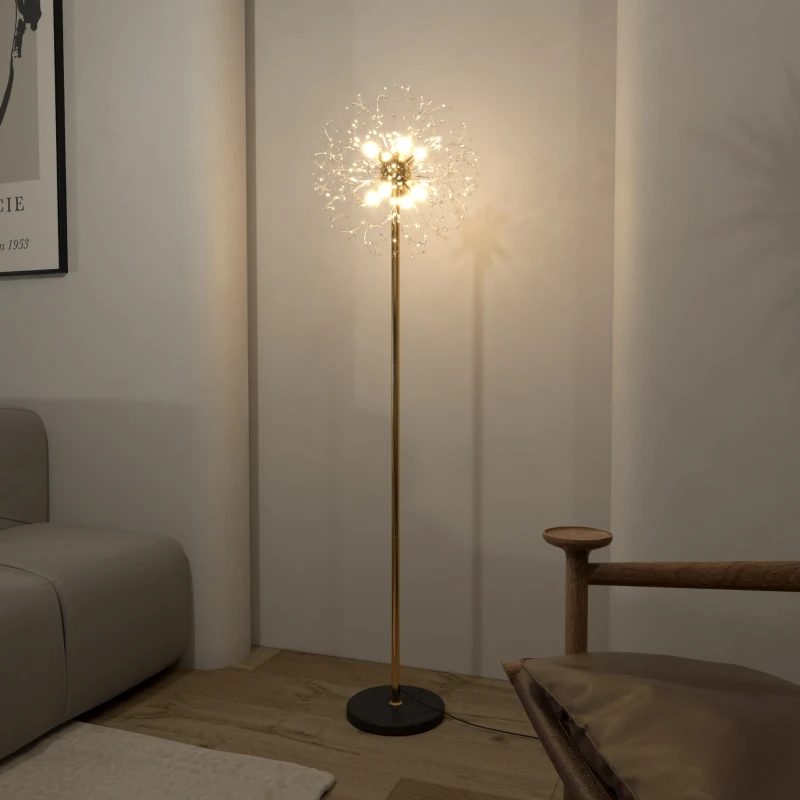 HOMCOM 160cm Dandelion-Crystallite Floor Lamp, with Foot Switch