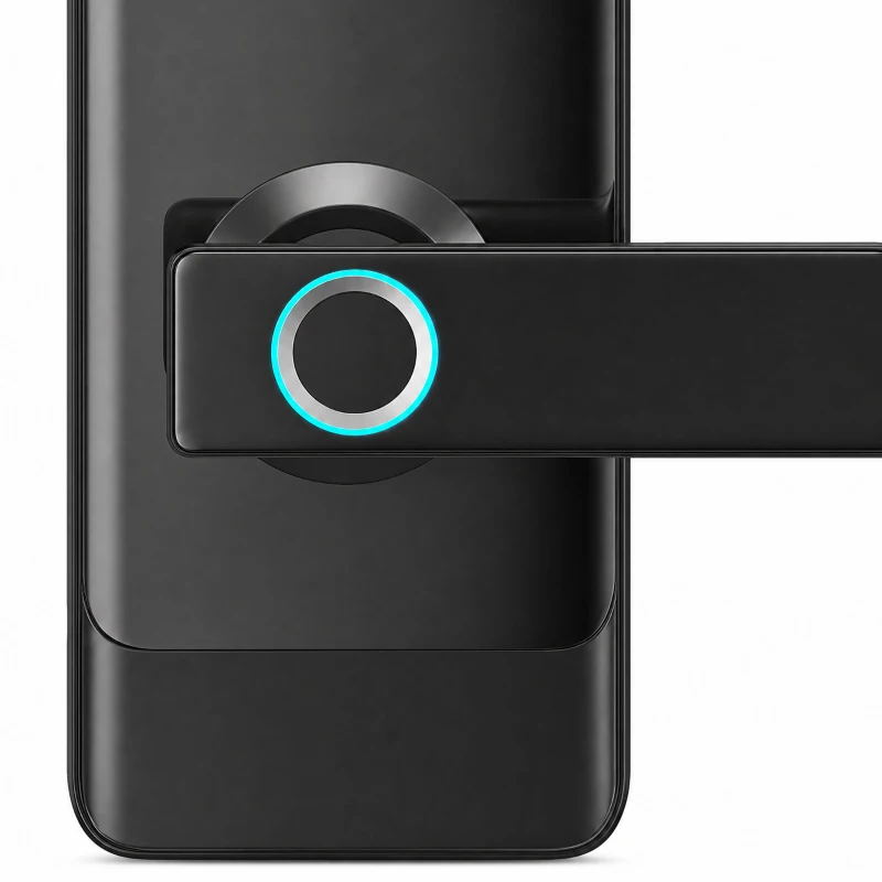 HOMCOM Smart Door Lock, 5-in-1 (Fingerprint/Passcode/Bluetooth APP/NFC Card/Key), Built-in Doorbell, Keyless Electronic Lock