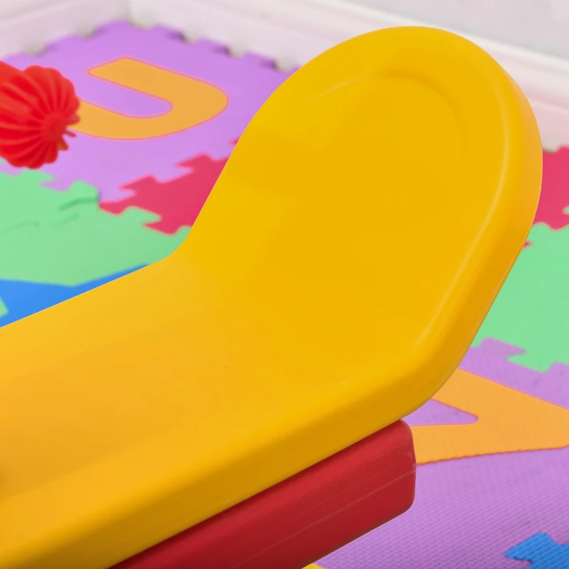 HOMCOM Sube y Baja Infantil Columpio Balancín para Niños con Respaldo Manillar Texturizado en Forma de Jirafa Carga 20kg por Asiento para Interior y Exterior 150x32x60 cm Multicolor